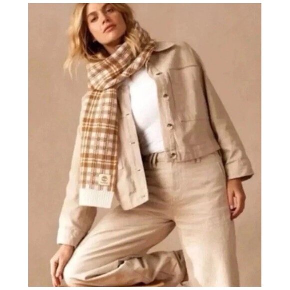 Timberland Accessories - Timberland Scarf Buffalo Plaid Beige Fall Cozy Soft